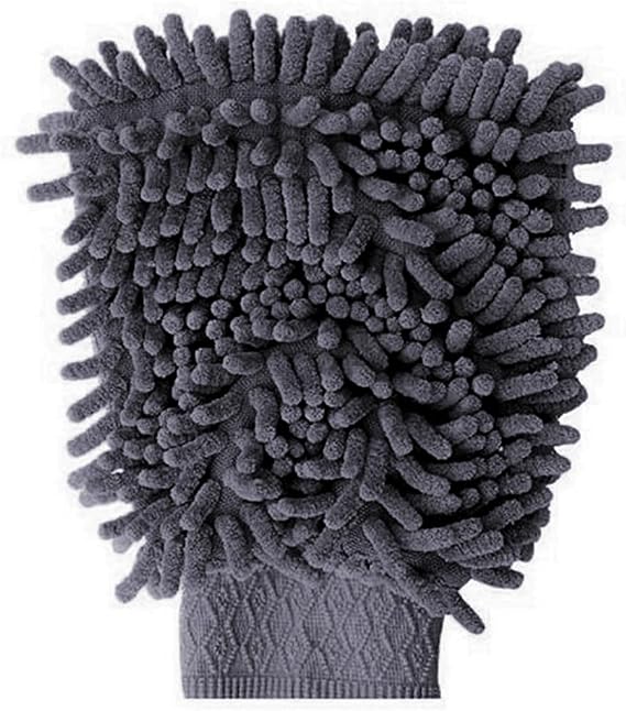 Microlüks Şönil Mikrofiber Oto Yıkama Eldiveni, Gri Renk, 20 x 24 cm.
