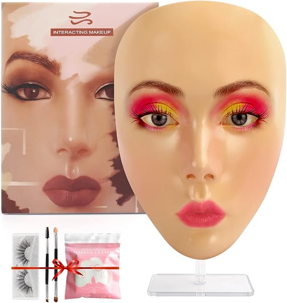 Realistic Silicone Make Up Practice Face,3D Makeup Training Model Kits