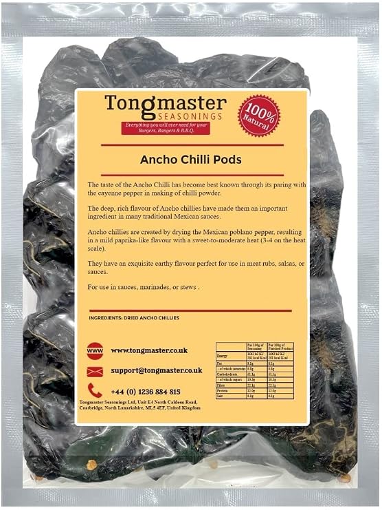 Whole Dried Ancho Chilli Pods - 500g