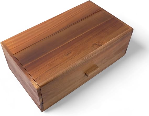 Deconox Akasya Ekmek Kutusu Ekmek Dolabı 40 * 23 * 14cm, Ekmek Sepeti Sandığı, Ekmeklik, Çok Amaçlı Akasya Kutu