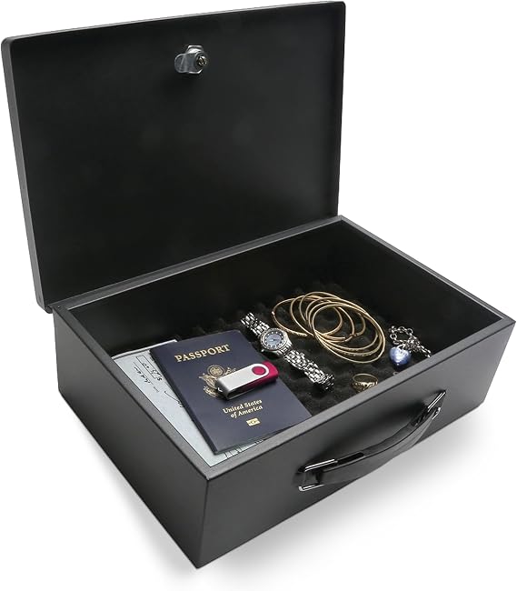 Honeywell Safe & Door Locks 6104 Fire Resistant Steel Security Safe, Key Lock, 0.17 Feet, Black