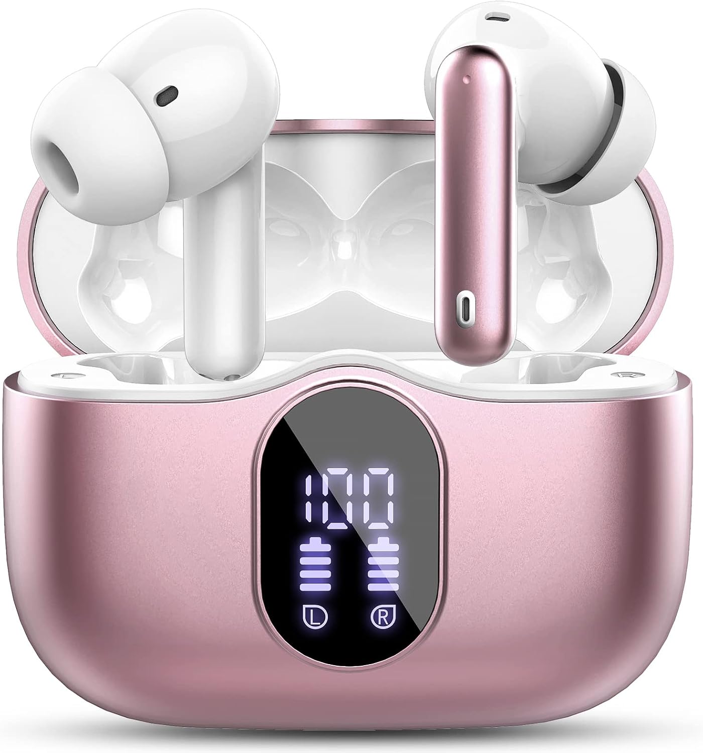 Btootos Bluetooth Kopfhörer Kopfhörer Kabellos Bluetooth 5.4 Sport In Ear Kopfhörer mit 4 Mikrofon 40 std Spielzeit LED-Anzeige ENC Lärmreduzierung Tiefer Bass Ohrhörer für Arbeit und Studium