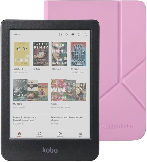 Kobo Clara Renkli eOkuyucu Kılıf Paketi ile (Şeker Pembesi Uyku Kılıfı, Kılıf Paketi)