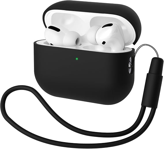 Silicone Case Compatible with Airpods Pro 2 (2022), Mocarheri Protective Case, Ultra-Thin, Soft Protective Case, Front LED Visible, Black