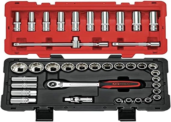 KS Tools 922.0640 Ultimate Set of Sockets and Accessories 12-Sided 1/2 Inch 39 Pieces White