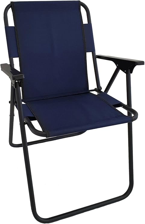 Bofigo Katlanır Sandalye, Lacivert, Metal Gövde, 80 cm Yükseklik, Kamp ve Bahçe için