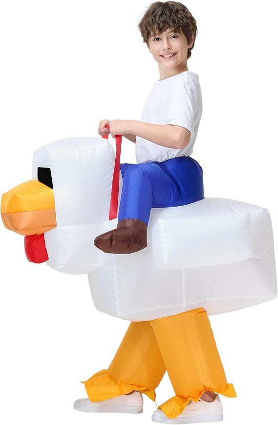Tanganan Inflatable Chicken Costume for Adult Kids, Halloween Chicken Suits Blow up Costumes for Men Women Cool Funny Fancy Dress Party