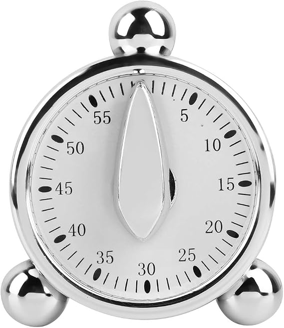 60 Minute Kitchen Timer Mechanical Timer for Cooking Baking Visual Countdown Reminders Alarm Clock Stainless Steel Timer for School Learning Projects and Kitchen
