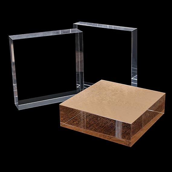Solid Clear Acrylic Block Clear Acrylic Display Block 300x300x(10-30) mm(300mmx300mmx10mm)