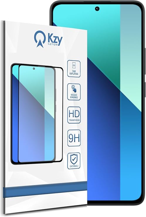 KZY İletişim Xiaomi Redmi Note 13 ile Uyumlu Tam Kaplayan Temperli Ekran Koruyucu Cam