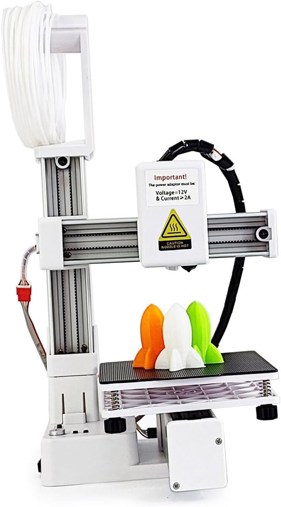 Topiky Mini 3D Printer, FDM 3D Printers for Beginners, High Accuracy Fast Heating Compact 3D Printing Machine for Education, Frequency Division Multiplexing 3D Printer Machine (White)