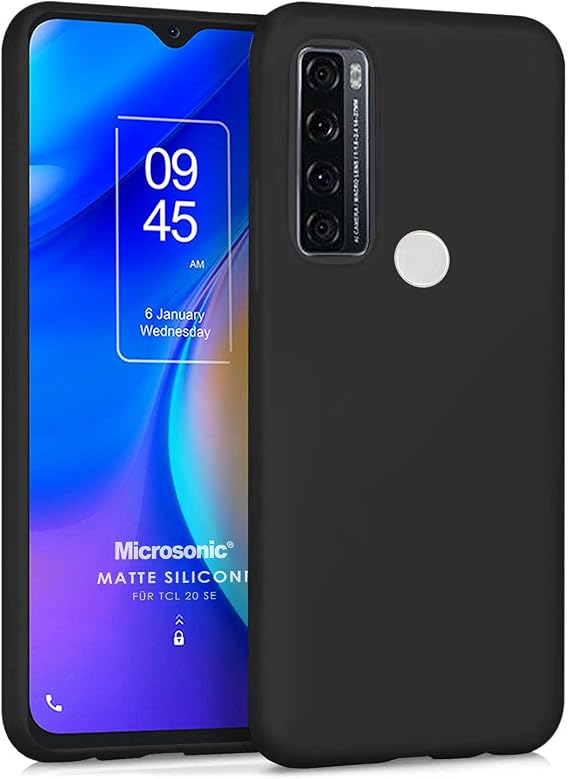 Microsonic Matte Silicone TCL 20 SE için Kılıf Siyah [20 SE ile Uyumlu Kılıf - Siyah]