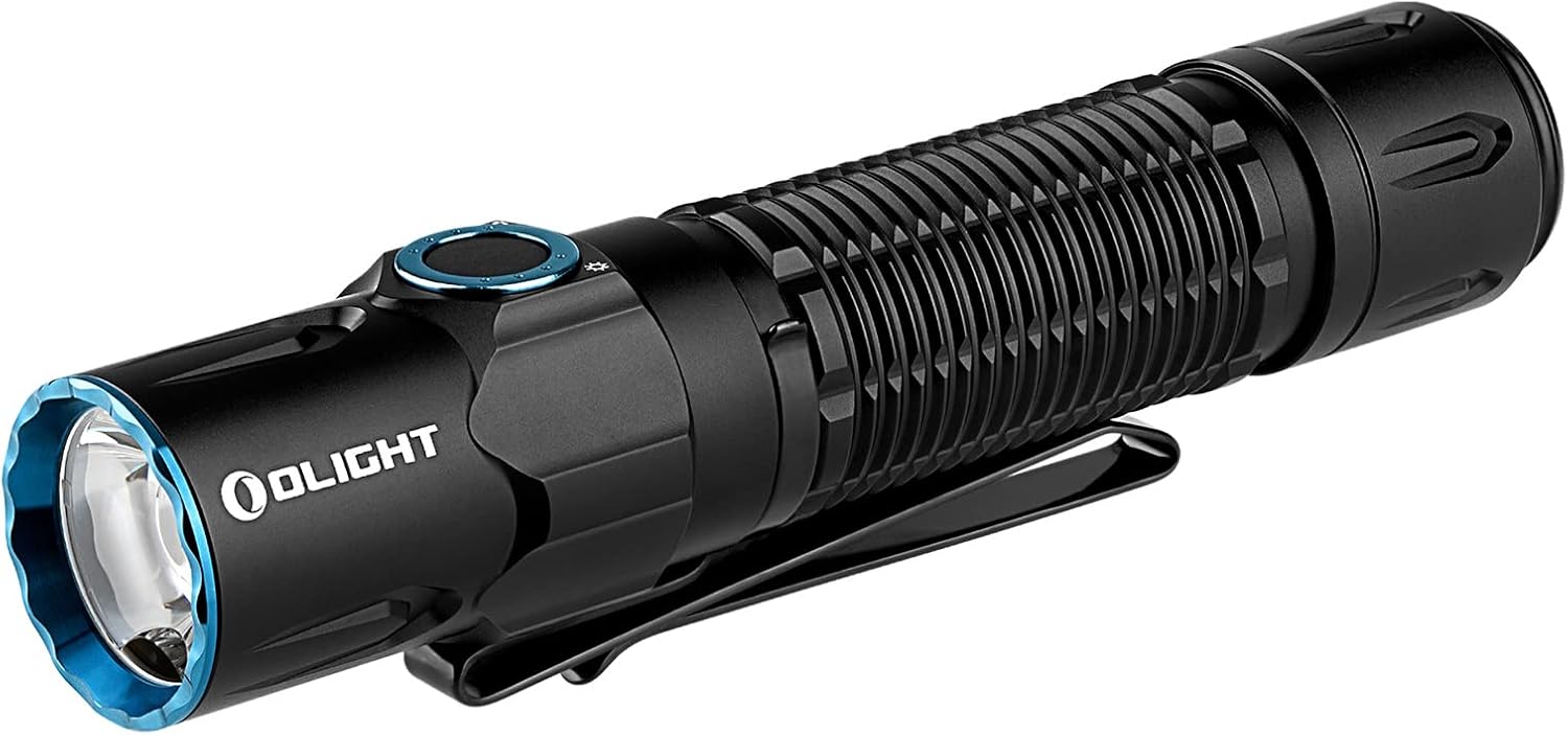 OLIGHT Warrior3S Tactical Torch 2300 Lumens Powerful Dual-Switch Rechargeable Flashlight with a Proximity Sensor for Emergency Camping and Outdoor Hiking Black [Energy Class A]