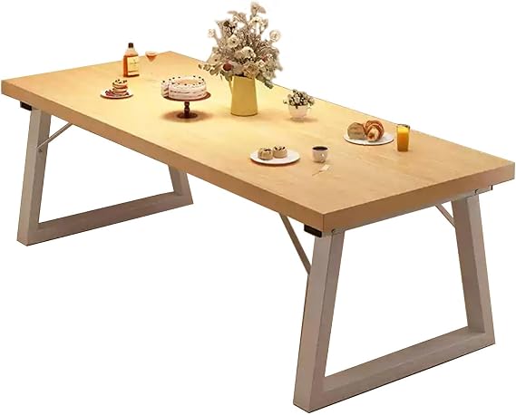 Dining Table for 4 People, Cafe Table, Space-Saving, Home Kitchen, Easy to Clean, Resistant to Scratches and Stains, Suitable for Library/Office, Business Meetings/Lounge, Dining Table, Light Oak