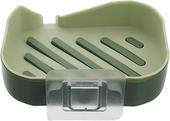 Holder for Shower Wall Mounted with Drainage, Space-saving Pp Material and Creative Design, Suitable for Bathroom Use, Green Soap Dish Tray