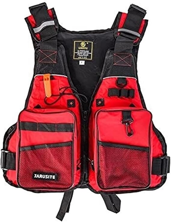 Adjustable Float Jacket with Pockets, Float Jacket for Men Women, Reflective Safety Gear for Kayak Boating Swimming Sailing
