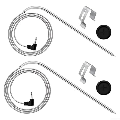 For Masterbuilt-Gravity-Series 560/800/1050 Compatible Meat Probes BBQ Grill Temperature Probe Replacement Parts Accessories with Clips 9004190170(2set)