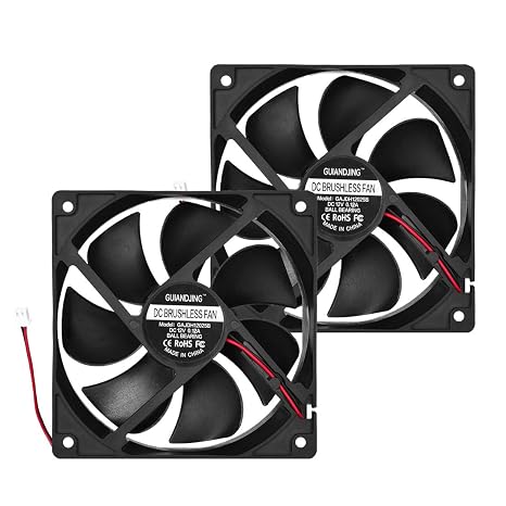 1225 Cooling Fan 120mm X 25mm 1800RPM DC 12V 2Pin Ball Bearing Brushless 2 Pack for Computer Case CPU
