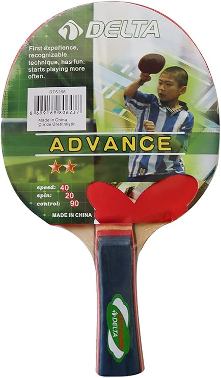 Delta Unisex Advance Table Tennis Racket Black Red Ping Pong Racket