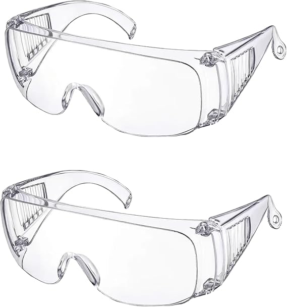 2-Pack Clear Protective Eyewear for Industrial, DIY, and Outdoor Activities – Impact-Resistant, Comfortable, and Fog-Free