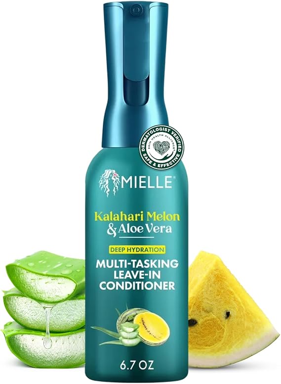 Deep Hydration Multi-Tasking Leave-In Conditioner, For Dry, Dehydrated Hair, Kalahari Melon & Aloe Vera, 6.7 fl oz (198 ml), Mielle