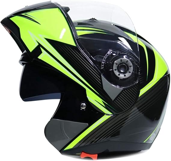 Lightweight Modular Motorcycle Helmet Flip Up Roof Motorcycle Helmet Double Lens Racing Off Road Helmet, CC10, XXL-Suitable for head circumference/63-64cm