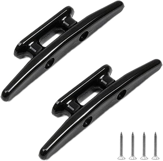2 Pcs 6 Inch Black Plastic Boat Cleats for Kayak Dock Deck