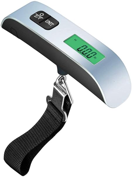 Coverzone Taşınabilir Dijital Bagaj Terazisi – 50kg / 110lb Kapasiteli, LCD Ekranlı, Sıcaklık Göstergeli, Düşük Pil Uyarılı, 10g Hassasiyetli, Seyahat için Elektronik Kantar DWS-09