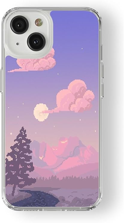 iPhone 13 Mini ile Uyumlu Pixel Art Tasarım Baskılı Şeffaf Kılıf
