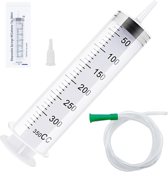 Plastic Syringe Set Large Capacity 350ml, Needle-Free Feeding Tube