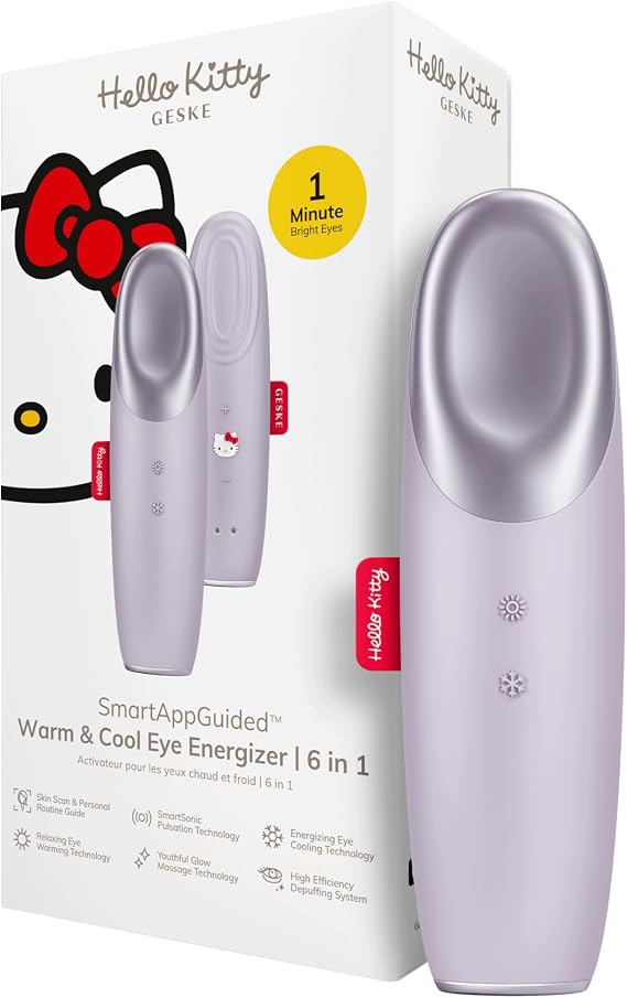 GESKE Hello Kitty Eye Energizer Soğutma ve Isıtma Sağlayan 6 Mod 1 Arada Akıllı Göz Çevresi Masaj Cihazı MOR