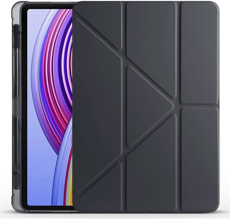 CONSTRAIN - Xiaomi Poco Pad/Xiaomi Redmi Pad Pro 12.1 İnç ile Uyumlu Kapaklı Standlı Kalem Bölmeli Koruyucu Kılıf - Siyah
