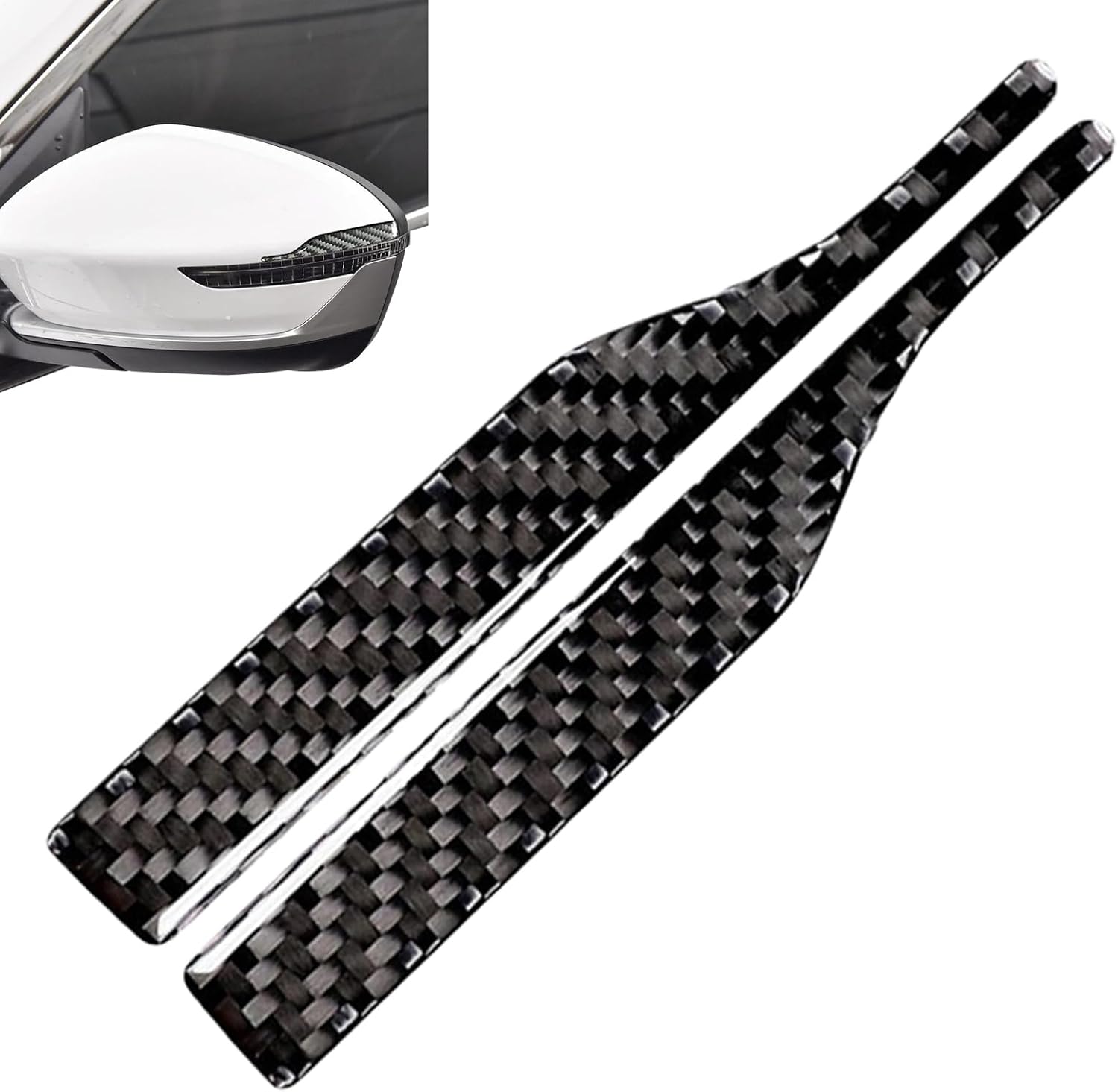 2 Pack Car Mirror Anti-Collision Scratch Strips, Mirror Anti-Collision Protectors, Waterproof Carbon Fiber Anti-Scratch Side View Protectors for All Car Models (13x1.5 cm)