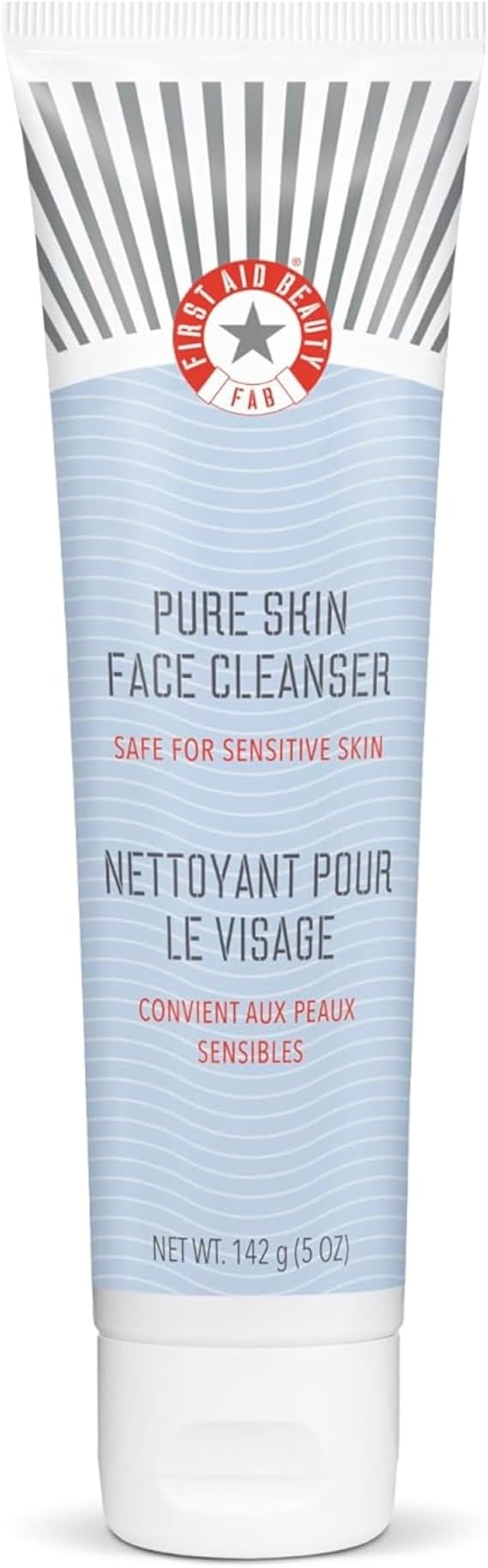 First Aid Beauty - Pure Skin Face Cleanser, Effectively Removes Makeup, Dirt, and Impurities, Gentle Cleanser Leaves Skin Soft & Supple, Safe for Sensitive Skin, Fragrance Free, 142g