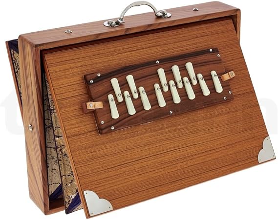 Professional Shruti Box (Large) | Concert Shruti Box | Natural Color | Solid Teak Wood | 16 x 12.5 x 3.5 Inches Tuned 440Hz (432Hz on requested)