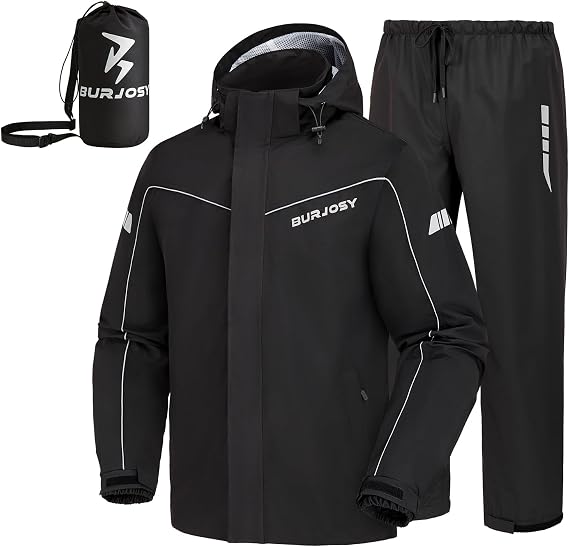 Rain Suit for Men, Packable Waterproof Rain Jacket and Pants
