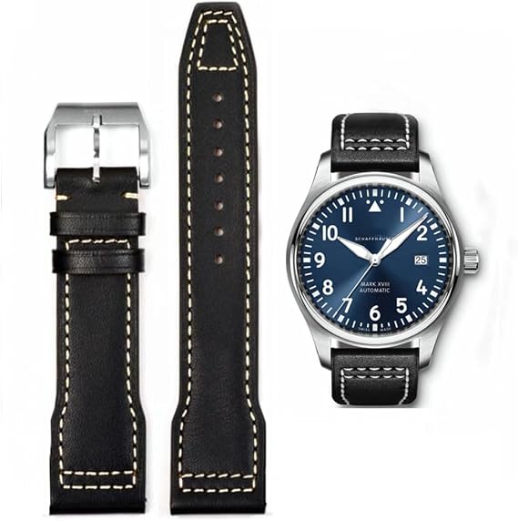Watch Straps for IWC 20mm 21mm,Genuine Leather Strap for IWC Watches,Premium Soft Leather Replacement Strap Original Bracelet for IWC Pilot Series