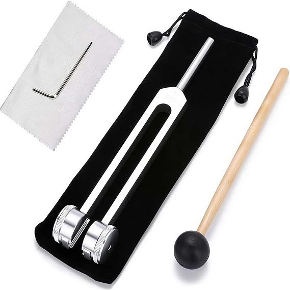 Tuning Forks for Healing,128/256/528 Healing Tuning Fork Original, for Chakra Healing, Sound Therapy, and Meditation, Tuning Fork Set Frequency Healing Devices for Yoga (128 Hz Silver)
