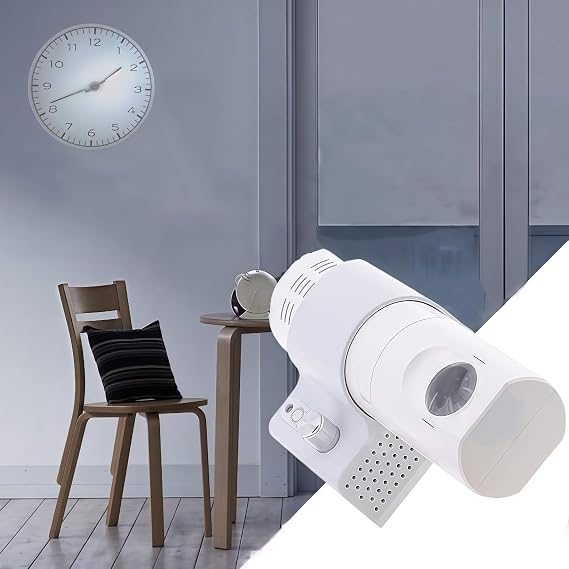 Iuseike LED Projector Clock, 180 Degree Rotating Remote Control, Digital, Projector, Wall, Ceiling, Digital, Table Clock, Wall Mounted, Home Decor, Living Room, Bedroom, Compact White, Without Remote