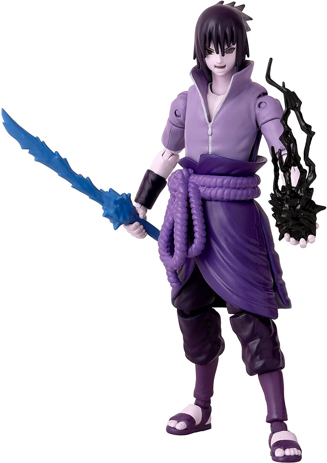 BANDAI Anime Heroes - Uchiha Sasuke Rinnegan/Mangekyo Sharingan Action Figure | 6.7" Sasuke Figure with Extra Hands and Accessories | Naruto Shippuden Anime Action Figures for Kids