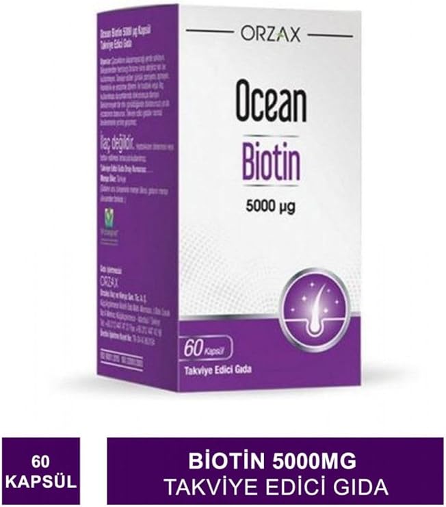 Ocean Biotin 5000mg, 60 Kapsül, Takviye Edici Gıda