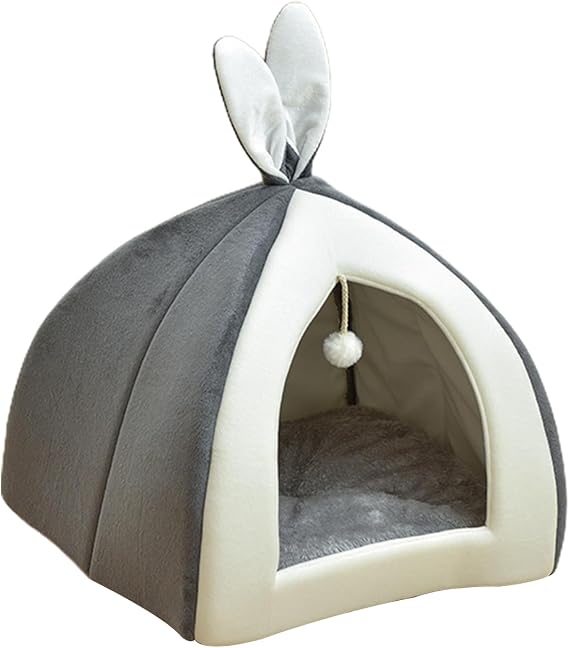 Stray Cat House Outdoor, Weather Proof Pet Outdoor Shelter, Dog Cat Cave with Washable Inner Bed, Non Slip Outdoor Cat House Kennel, Classic Indoor Outdoor Pet Shelter for Cats Dogs Pets
