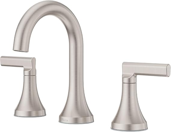 Pfister Vedra Banyo Lavabo Bataryası, 8 İnç Yaygın, 2 Saplı, 3 Delikli, Spot Savunma Fırçalanmış Nikel Kaplama, LF049VEDGS