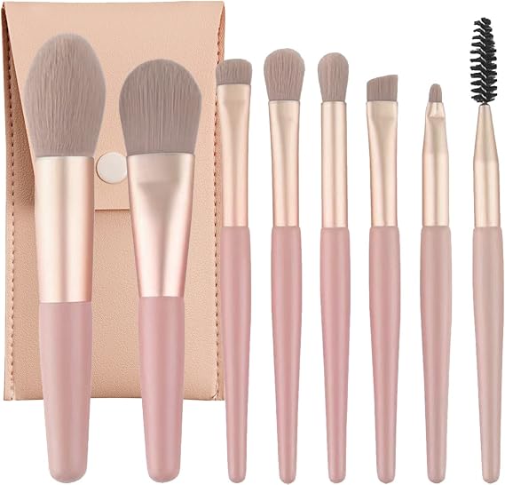 Leikedun 8Pcs Mini Makeup Brushes Set, Travel Portable