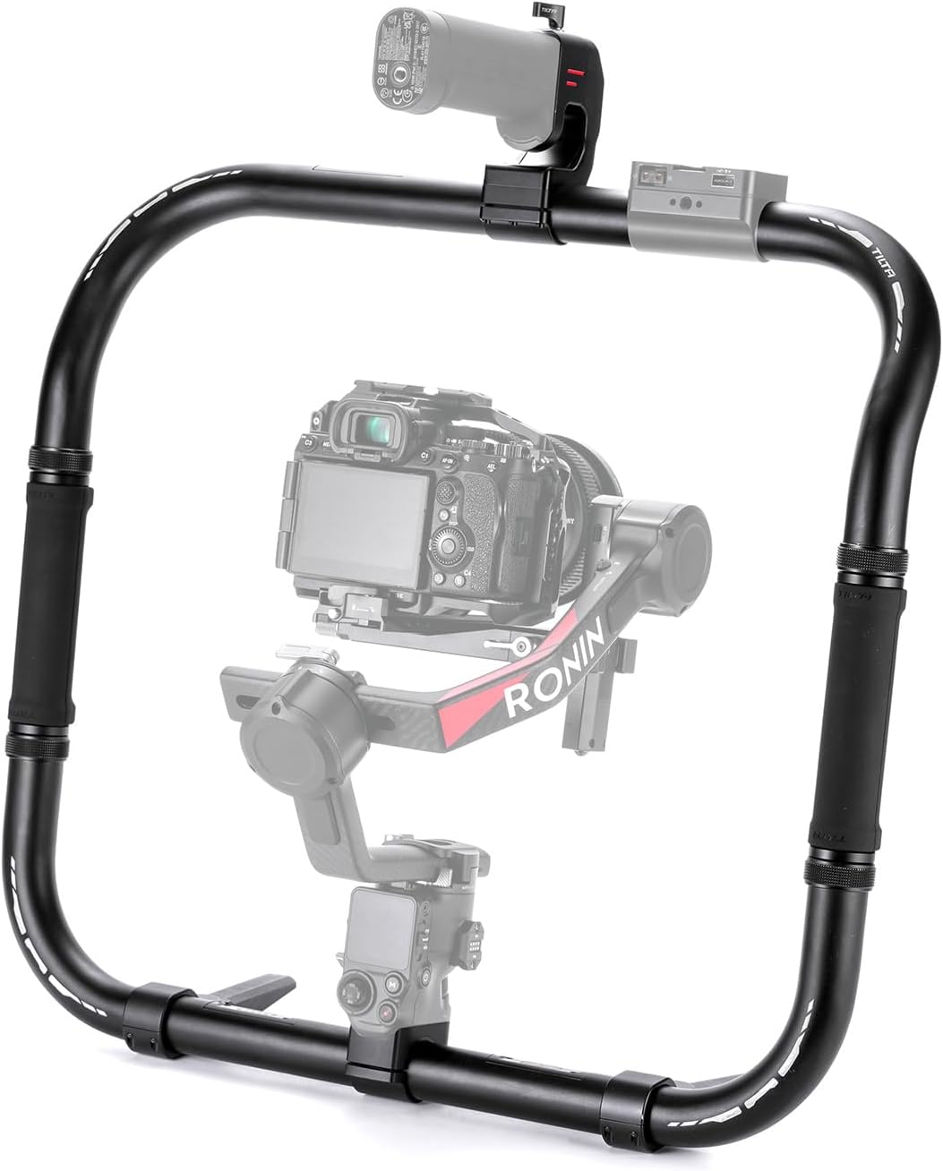 TILTA Basic Ring Grip Plus DJI RS4, RS4 Pro, RS2, RS3 ve RS3 Pro Gimbal Stabilizatör için - Uzaktan kumanda ve çift kanallı kulplar TGA-PRG ile uyumlu
