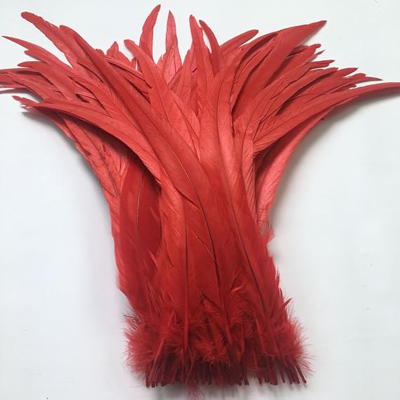 Sowder Red Rooster Coque Tail Feathers 16-18inch Lengh Pack of 20
