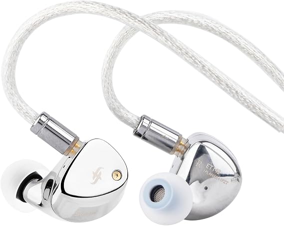 Linsoul SIMGOT ET142 in Ear Monitor, HiFi IEM, 1Planar Sürücülü + 1PZT Hibrit Sürücü, Değiştirilebilir Nozullu Kablolu Kulaklık, Audiophile Müzisyenler için Çıkarılabilir Gümüş Kaplama OFC Kablosu