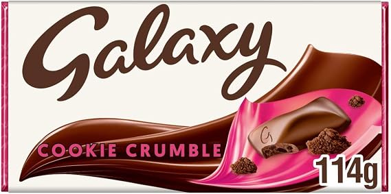 Galaxy Cookie Crumble Smooth Milk Chocolate Chunky Biscuit Block 114g