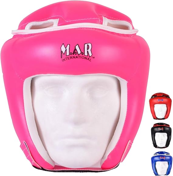 MAR | Headguard for Kickboxing, Thai Boxing & MMA Training, Rex Leather Material Head Guard for Face and Ear Protection, Headgear for Sparring Grappling, Muay Thai & Taekwondo, Protective Helmet