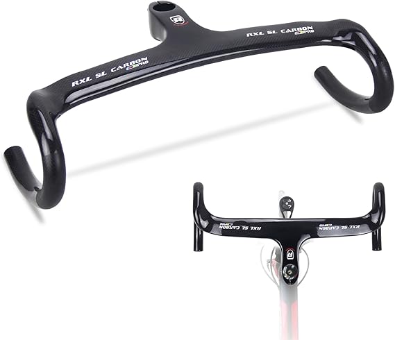 RXL SL Integrated Carbon Handlebar Road Bike Handlebar Bike Exercise Bar Drop Bar Carbon Handlebar Road Bike Handlebar Integrated Road Drop Bar Racing Bike Handle Bar Truck Bike Handlebar 400-90